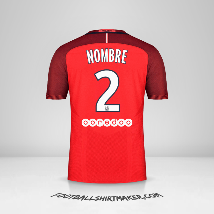 Camiseta Paris Saint Germain 2016/17 Visita -  nombre - 2