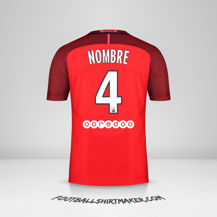 Camiseta Paris Saint Germain 2016/17 Visita -  nombre - 4