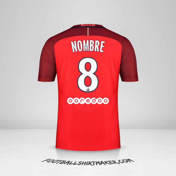 Jersey Paris Saint Germain 2016/17 Visita -  nombre - 8