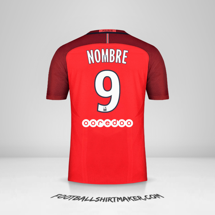 Jersey Paris Saint Germain 2016/17 Visita -  nombre - 9