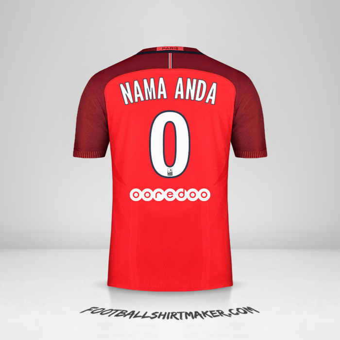 Jersey Paris Saint Germain 2016/17 II -  nama anda - 0