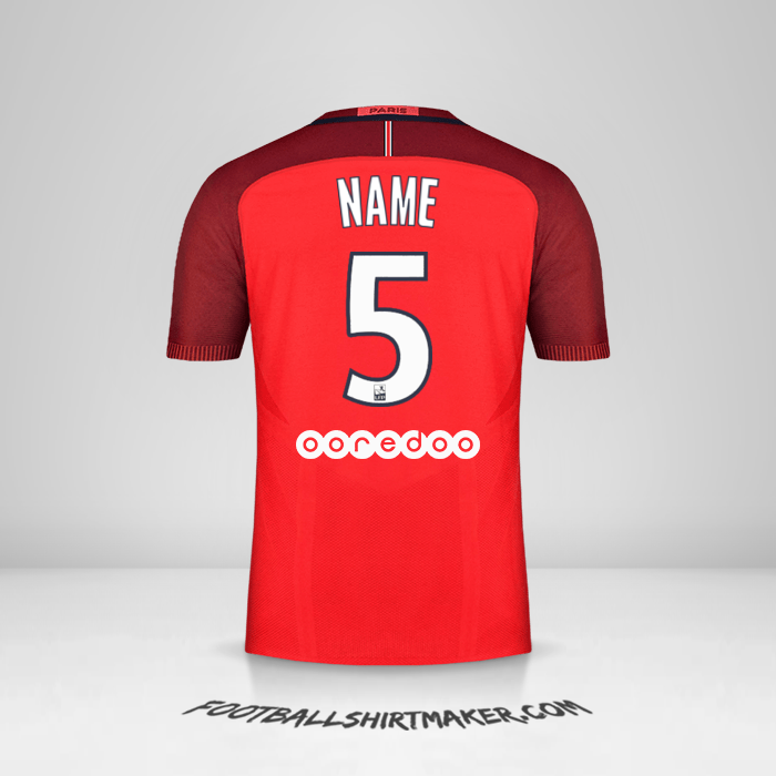 Shirt Paris Saint Germain 2016/17 Away -  name - 5