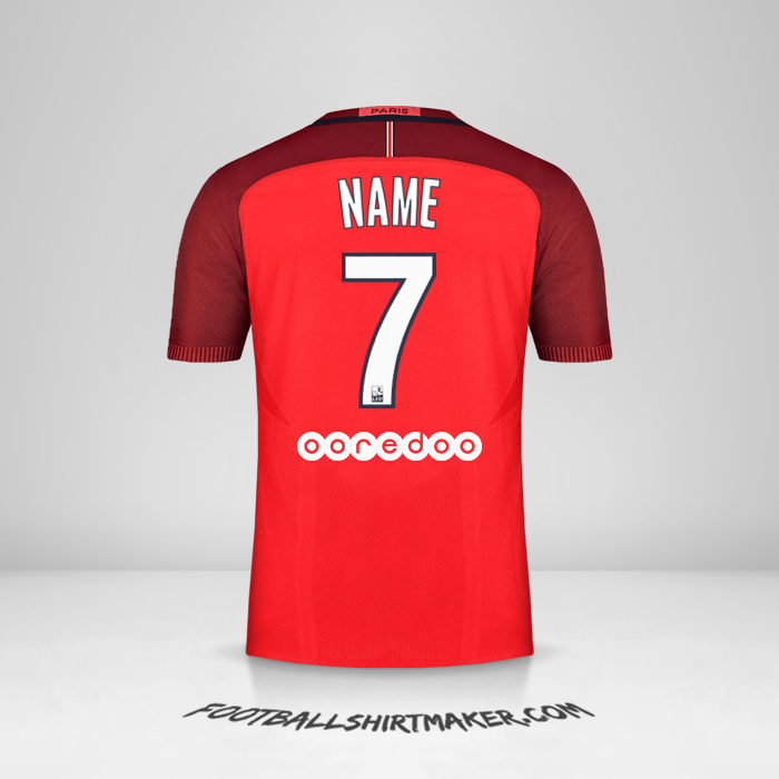 Jersey Paris Saint Germain 2016/17 Away -  name - 7