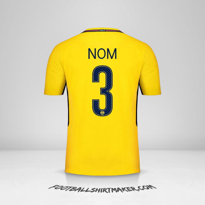 Maillot Paris Saint Germain Cup 2017/18 Extérieur -  nom - 3