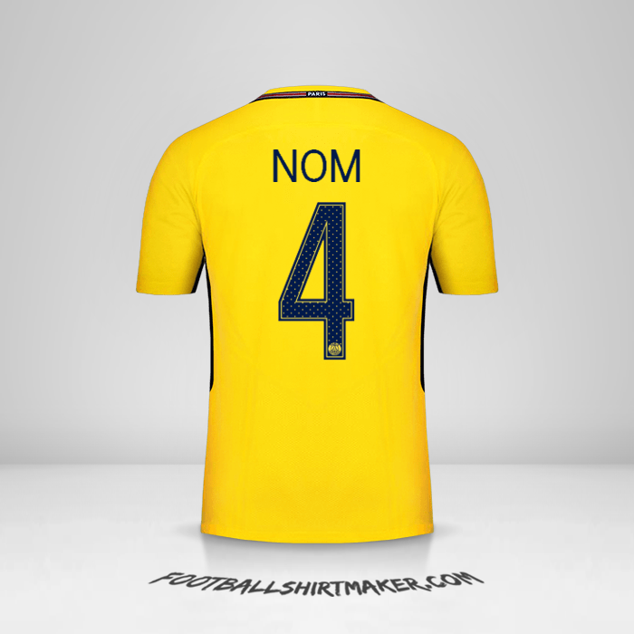 Maillot Paris Saint Germain Cup 2017/18 Extérieur -  nom - 4