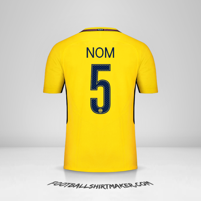 Maillot Paris Saint Germain Cup 2017/18 Extérieur -  nom - 5