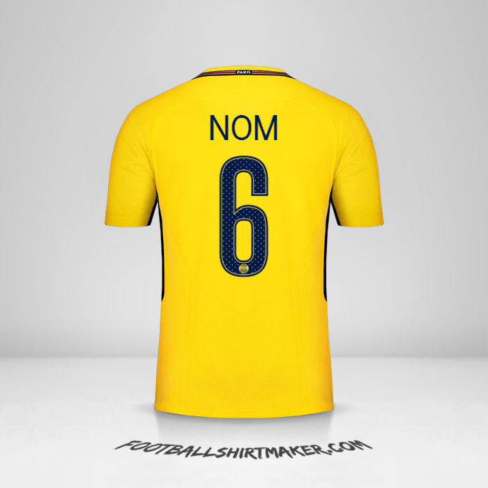 Maillot Paris Saint Germain Cup 2017/18 Extérieur -  nom - 6