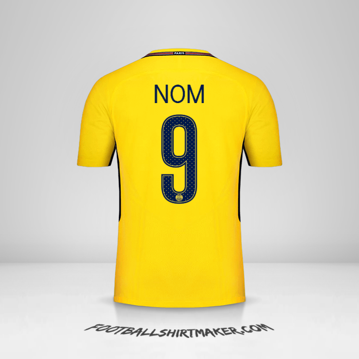 Maillot Paris Saint Germain Cup 2017/18 Extérieur -  nom - 9