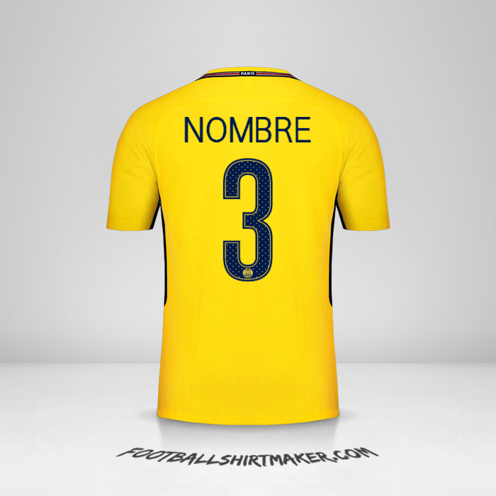 Jersey Paris Saint Germain Cup 2017/18 Visita -  nombre - 3