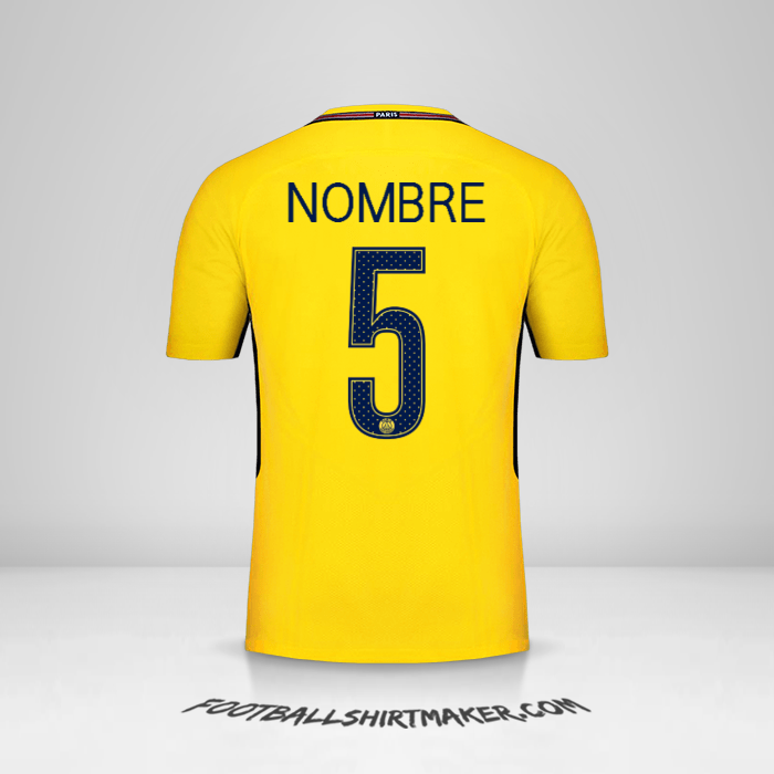 Camiseta Paris Saint Germain Cup 2017/18 Visita -  nombre - 5