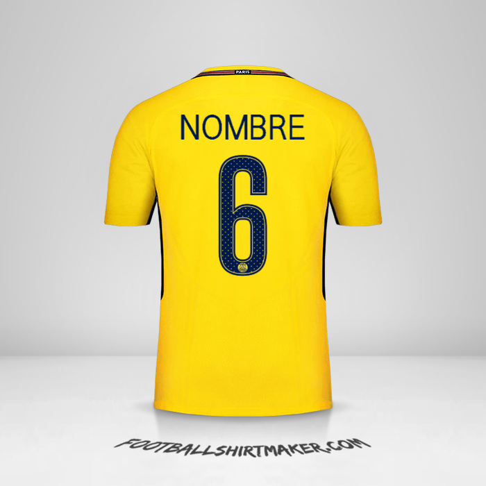 Camiseta Paris Saint Germain Cup 2017/18 Visita -  nombre - 6