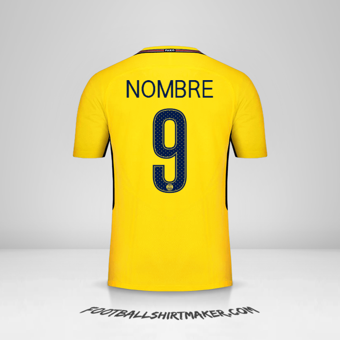 Jersey Paris Saint Germain Cup 2017/18 Visita -  nombre - 9