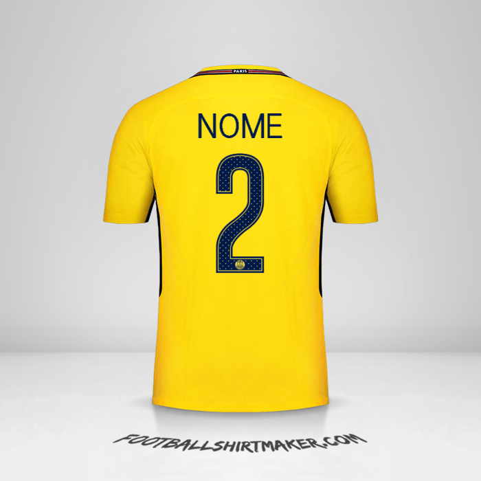 Camisa Paris Saint Germain Cup 2017/18 Alternativa -  nome - 2