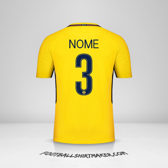 Maglia Paris Saint Germain Cup 2017/18 Seconda -  nome - 3