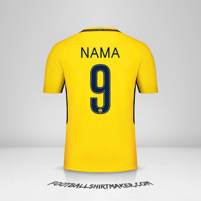Jersey Paris Saint Germain Cup 2017/18 Alternatif -  nama - 9