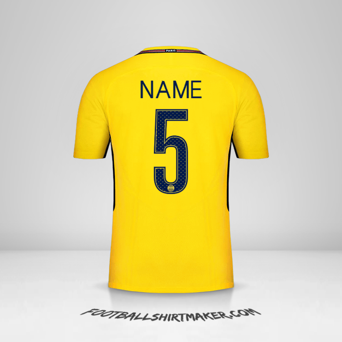 Shirt Paris Saint Germain Cup 2017/18 Away -  name - 5