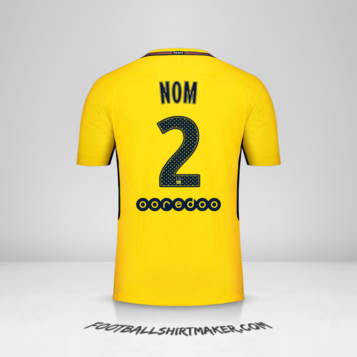 Maillot Paris Saint Germain 2017/18 Extérieur -  nom - 2