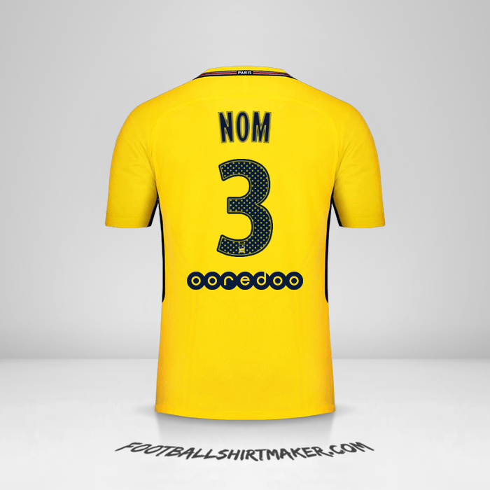 Maillot Paris Saint Germain 2017/18 Extérieur -  nom - 3