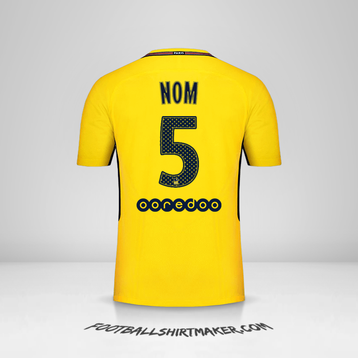 Maillot Paris Saint Germain 2017/18 Extérieur -  nom - 5