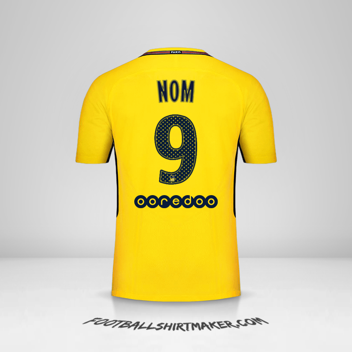 Maillot Paris Saint Germain 2017/18 Extérieur -  nom - 9
