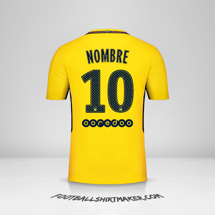 Jersey Paris Saint Germain 2017/18 Visita -  nombre - 10