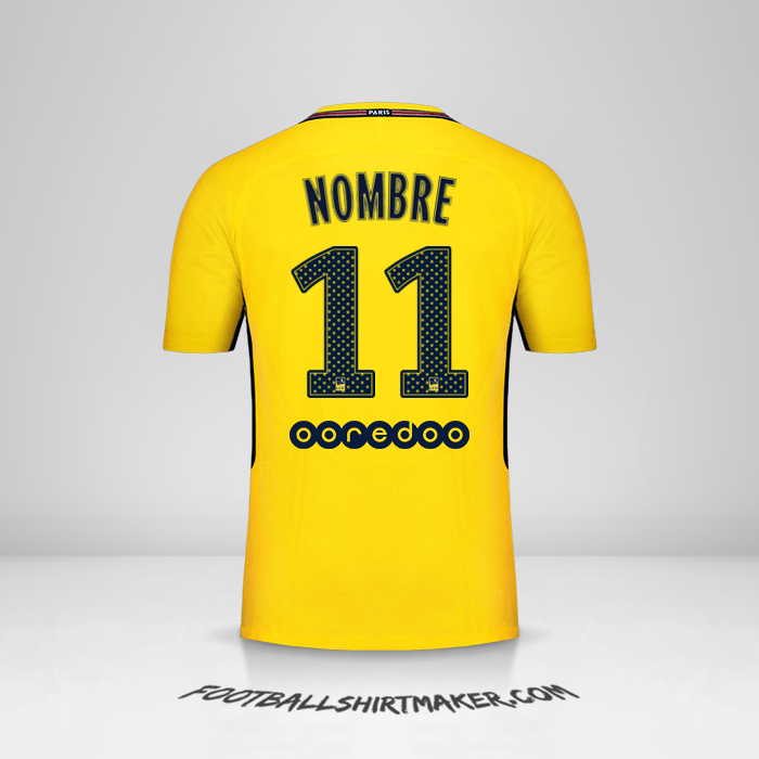 Camiseta Paris Saint Germain 2017/18 Visita -  nombre - 11