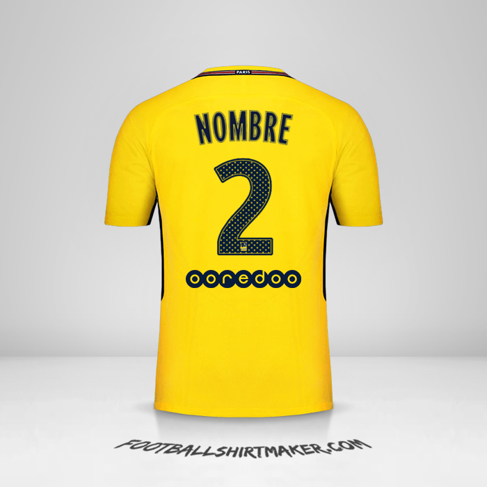 Jersey Paris Saint Germain 2017/18 Visita -  nombre - 2