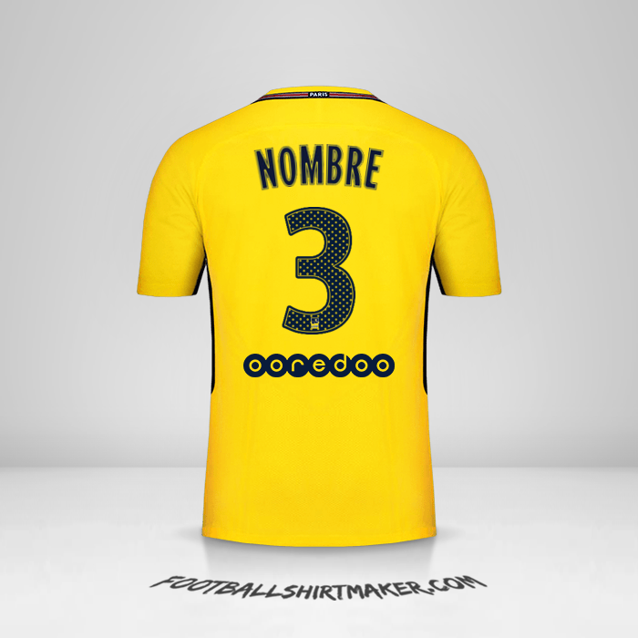 Camiseta Paris Saint Germain 2017/18 Visita -  nombre - 3