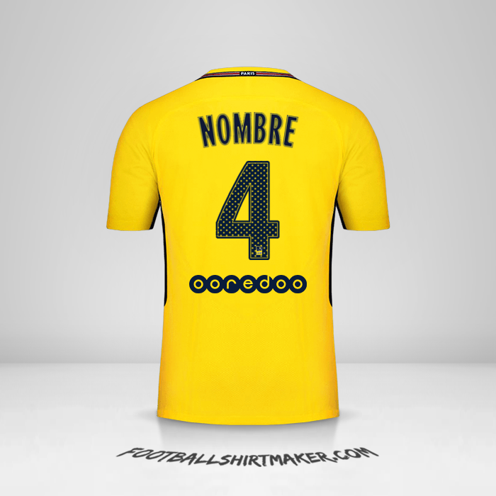 Camiseta Paris Saint Germain 2017/18 Visita -  nombre - 4