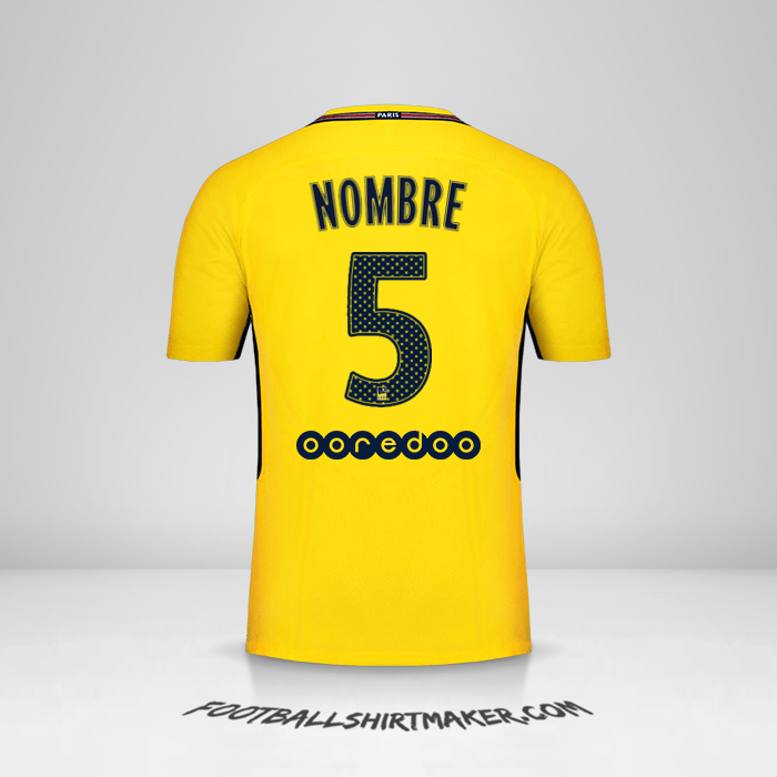 Jersey Paris Saint Germain 2017/18 Visita -  nombre - 5