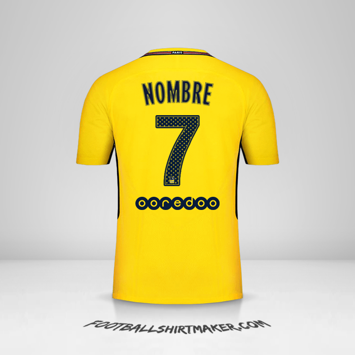 Jersey Paris Saint Germain 2017/18 Visita -  nombre - 7