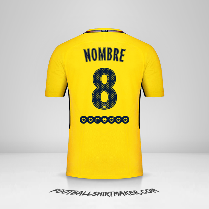Jersey Paris Saint Germain 2017/18 Visita -  nombre - 8