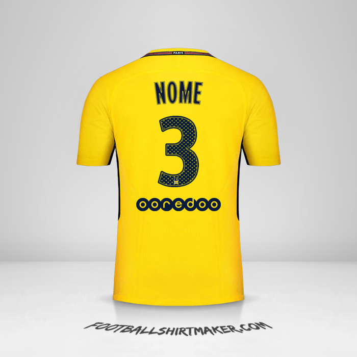 Camisa Paris Saint Germain 2017/18 Alternativa -  nome - 3