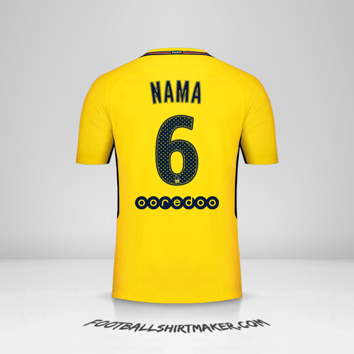 Jersey Paris Saint Germain 2017/18 Alternatif -  nama - 6