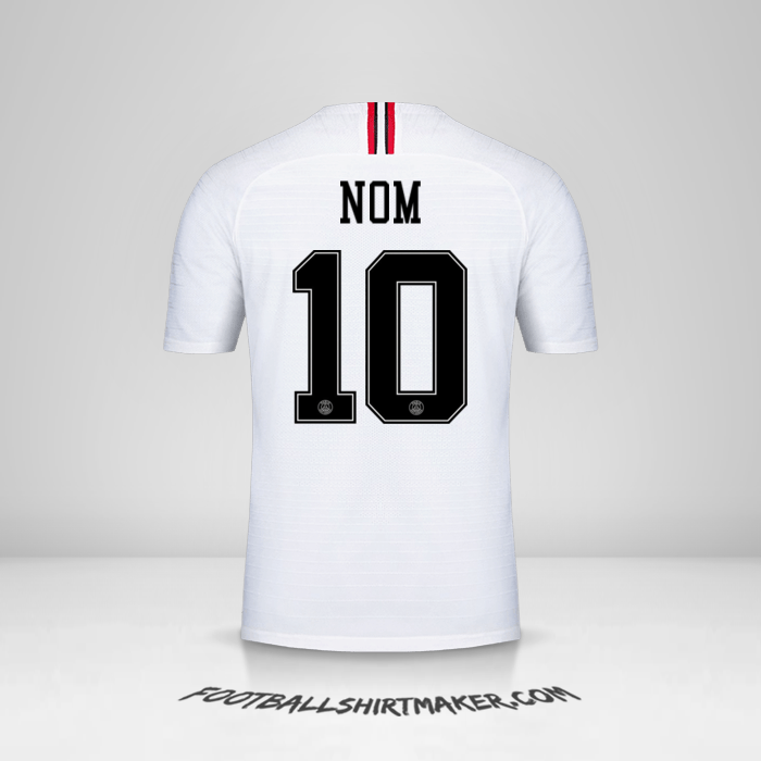 Maillot Paris Saint Germain Jordan 2018/19 Extérieur -  nom - 10
