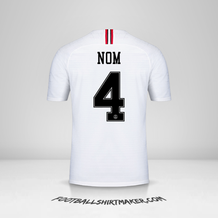 Maillot Paris Saint Germain Jordan 2018/19 Extérieur -  nom - 4