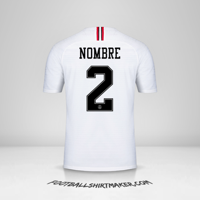 Camiseta Paris Saint Germain Jordan 2018/19 Visita -  nombre - 2