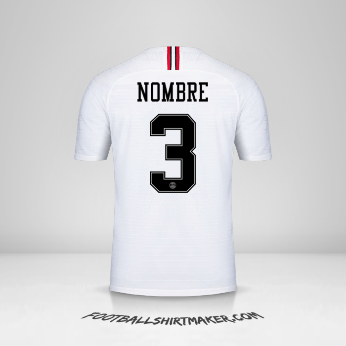 Jersey Paris Saint Germain Jordan 2018/19 Visita -  nombre - 3