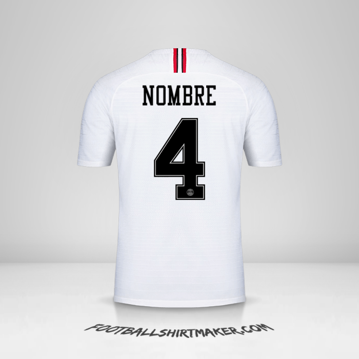 Jersey Paris Saint Germain Jordan 2018/19 Visita -  nombre - 4