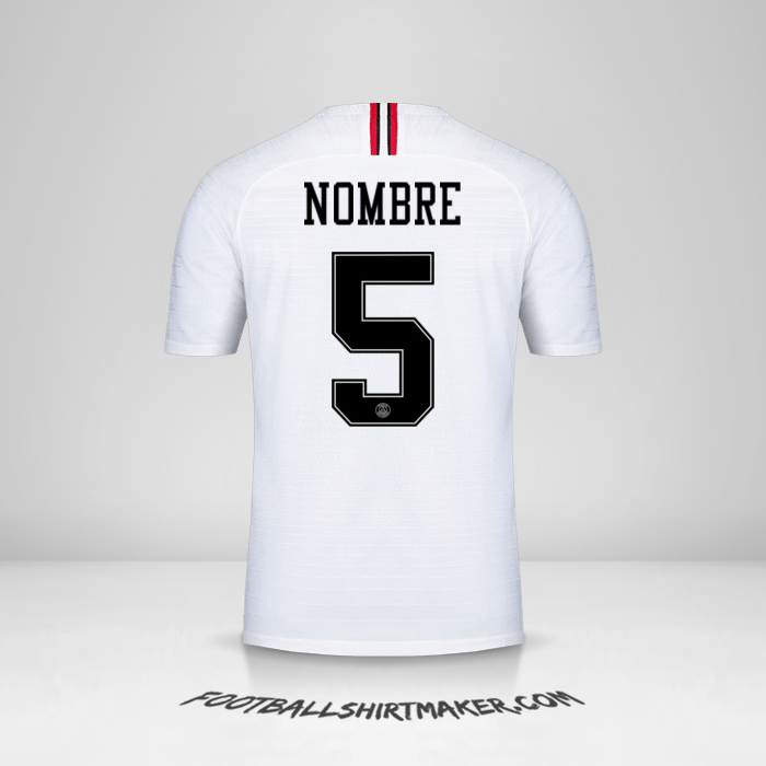 Jersey Paris Saint Germain Jordan 2018/19 Visita -  nombre - 5