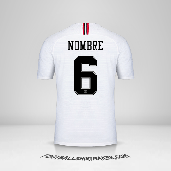 Camiseta Paris Saint Germain Jordan 2018/19 Visita -  nombre - 6