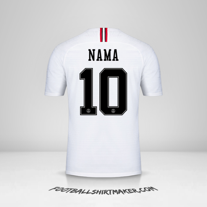 Jersey Paris Saint Germain Jordan 2018/19 Alternatif -  nama - 10