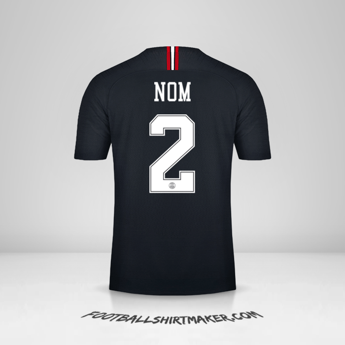 Maillot Paris Saint Germain Jordan 2018/19 -  nom - 2