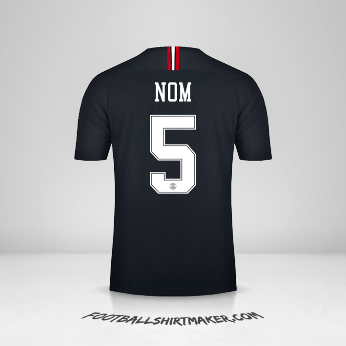 Maillot Paris Saint Germain Jordan 2018/19 -  nom - 5