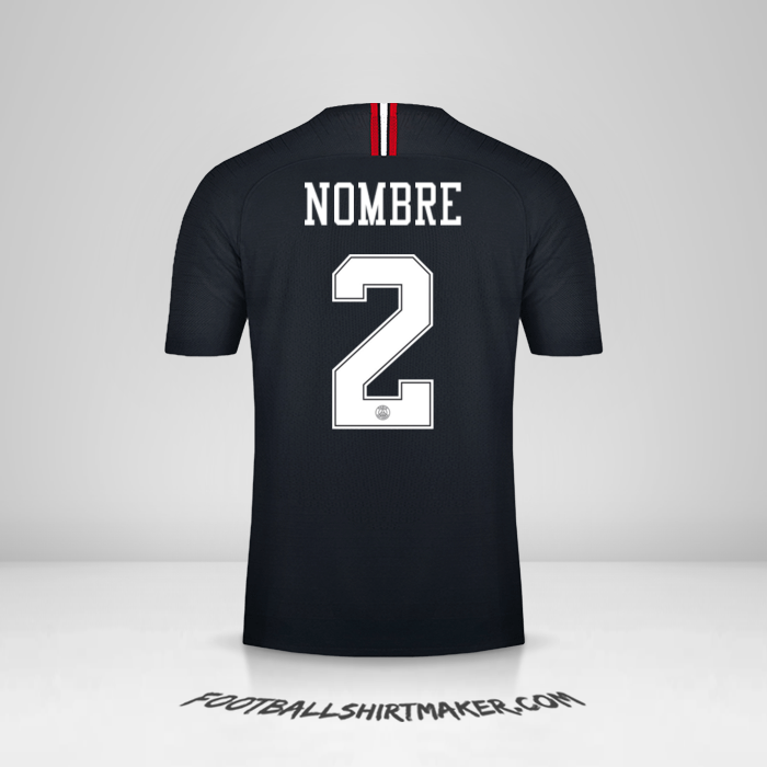 Jersey Paris Saint Germain Jordan 2018/19 -  nombre - 2