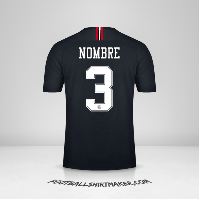 Jersey Paris Saint Germain Jordan 2018/19 -  nombre - 3