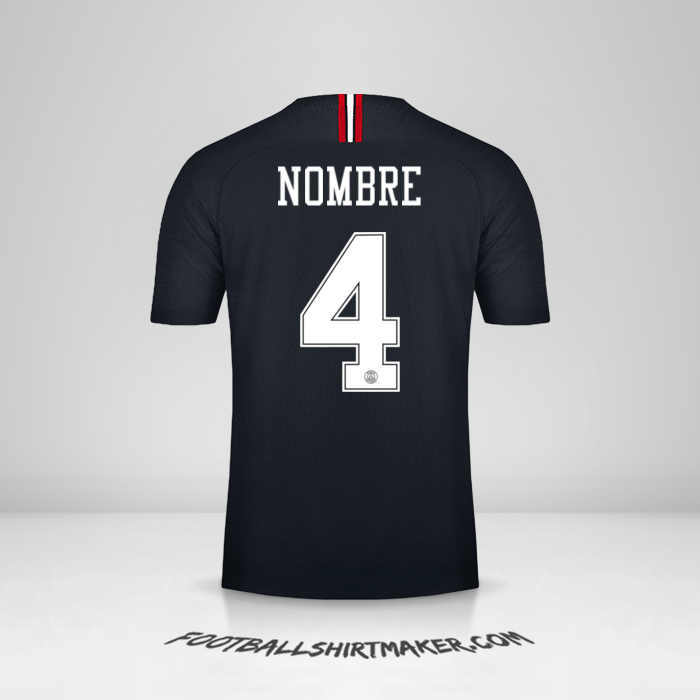 Camiseta Paris Saint Germain Jordan 2018/19 -  nombre - 4