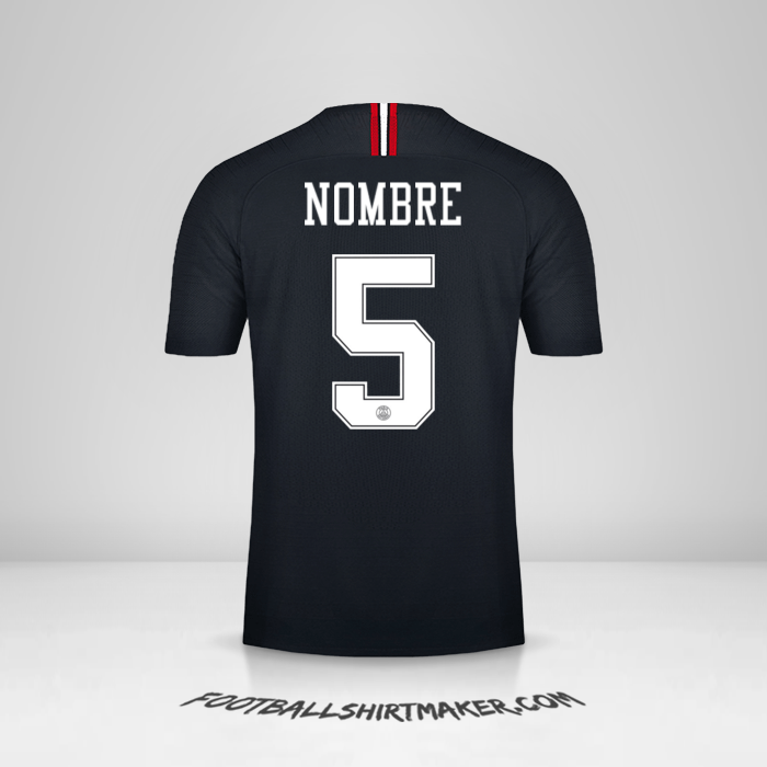 Jersey Paris Saint Germain Jordan 2018/19 -  nombre - 5