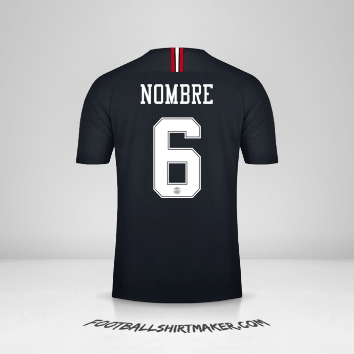 Jersey Paris Saint Germain Jordan 2018/19 -  nombre - 6