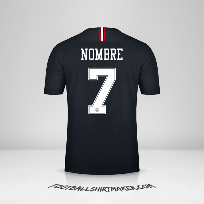 Jersey Paris Saint Germain Jordan 2018/19 -  nombre - 7